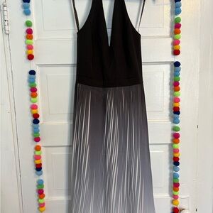 Black and Gray Halter Dress